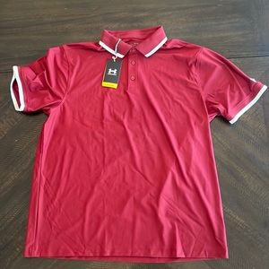 Men’s Maroon Under Armour golf polo